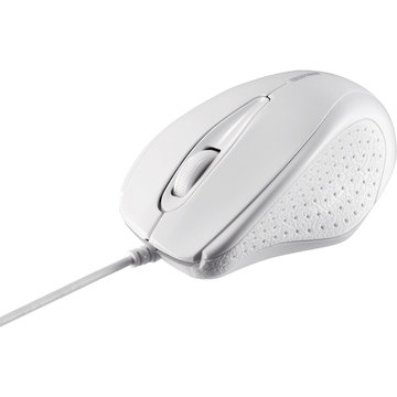 有線IR LEDマウス 3ボタン 簡易パッケージ ホワイト