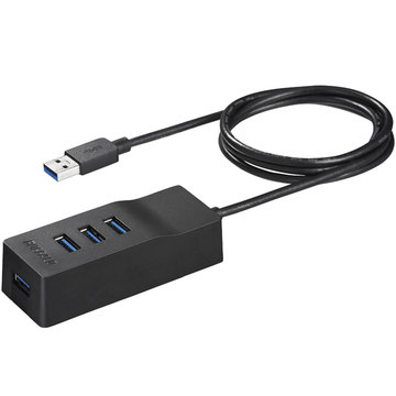 USB3.0 4ポートセルフパワーハブ マグネット付 ブラック