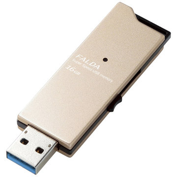 USBメモリー/USB3.0/スライド/FALDA/16GB/ゴールド