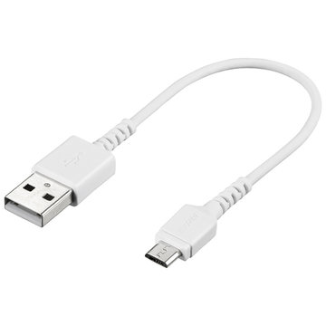 USB2.0ケーブル(A-microB) スリム 0.1m ホワイト