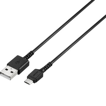 USB2.0ケーブル(A-microB) スリム 0.5m ブラック