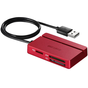 USB2.0 マルチカードリーダー/ライター スタンダード レッド