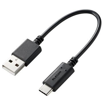 スマホ用USBケーブル/USB2.0(A-C)/0.1m/ブラック