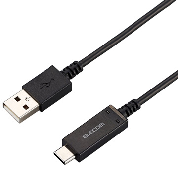 USBケーブル/USB2.0Cオス-Aオス/0.3m/ブラック