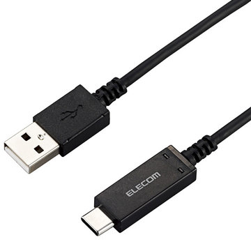 USBケーブル/USB2.0Cオス-Aオス/1.8m/ブラック
