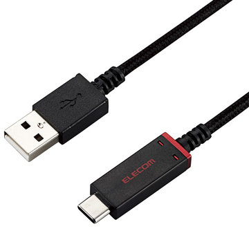 USBケーブル/USB2.0Cオス-Aオス/高耐久/0.7m/ブラック