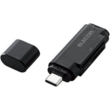 メモリリーダライタ/USB Type-C/SD+microSD用/ブラック