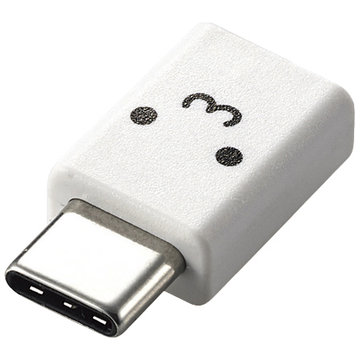 スマホ用USB変換アダプタ/microBメス-Cオス/フェイス