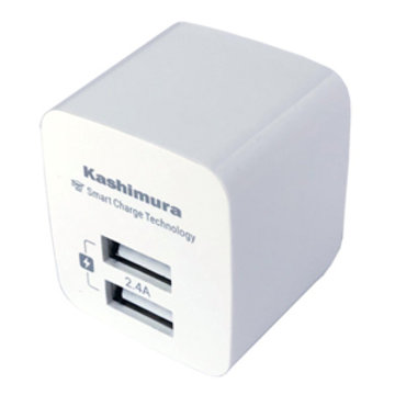 AC充電器 2.4A USB×2ポート ホワイト
