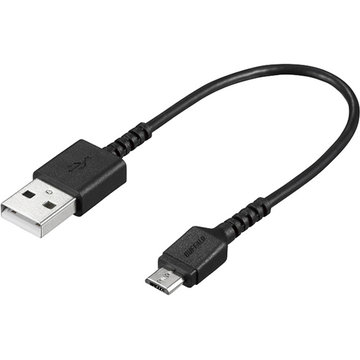 USB2.0 A-microB ラバースリムケーブル 0.1m ブラック