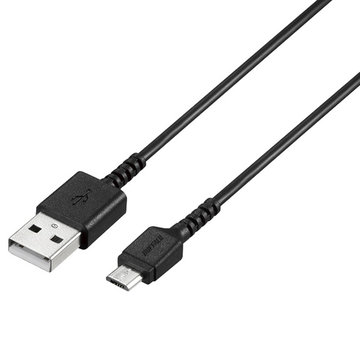 USB2.0 A-microB ラバースリムケーブル 1m ブラック