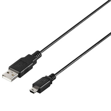 USB2.0 A-miniB ケーブル 0.5m ブラック