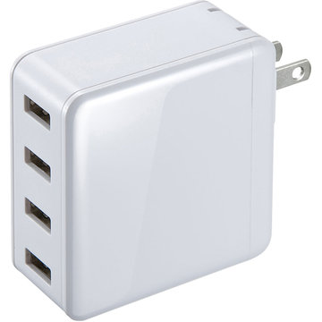 USB充電器(4ポート・合計6A・ホワイト)