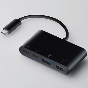 USBHUB/USB3.1(Gen1)/Type-C/バスパワー/ブラック