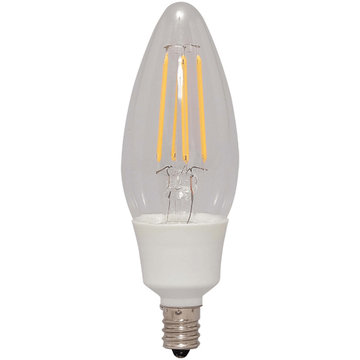 LEDフィラメント電球 E12 40形 電球色 調光 クリア