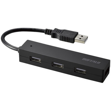 USB2.0 バスパワー 4ポート ハブ ブラック