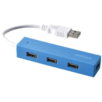 USB2.0 バスパワー 4ポート ハブ ブルー