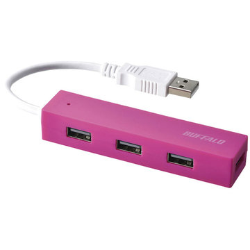 USB2.0 バスパワー 4ポート ハブ ピンク