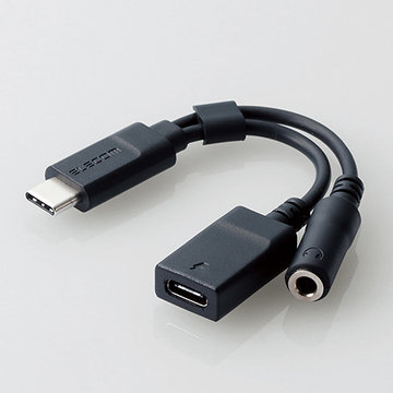 USB-C - 4極φ3.5mmステレオミニ変換ケーブル/ブラック