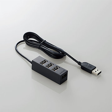 USBHUB2.0/セルフパワー/4ポート/100cm/ブラック