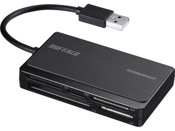 USB2.0マルチカードリーダー UHS-I ケーブル収納 ブラック