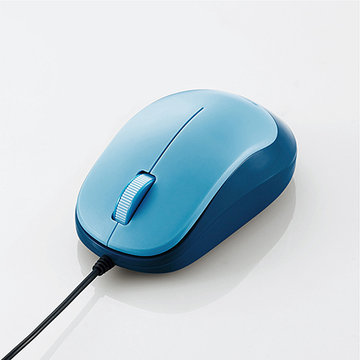 BlueLEDマウス/EPRIM/有線/3ボタン/ブルー