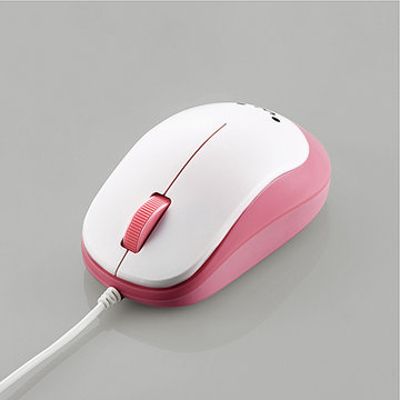 BlueLEDマウス/EPRIM/有線/3ボタン/ピンク