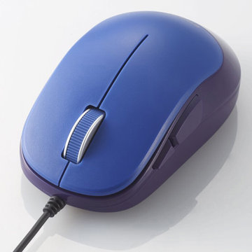 BlueLEDマウス/EPRIM/有線/5ボタン/ブルー