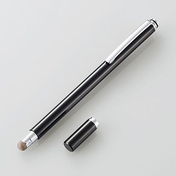 スマホタッチペン/マグネットキャップ/導電繊維/ブラック