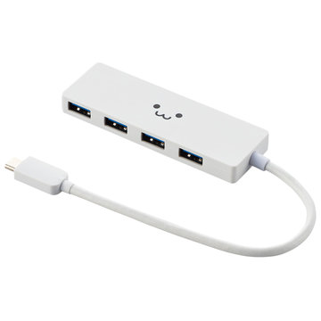 USB3.1(Gen1)HUB/TypeC/Aメス4/15cm/ホワイトフェイス