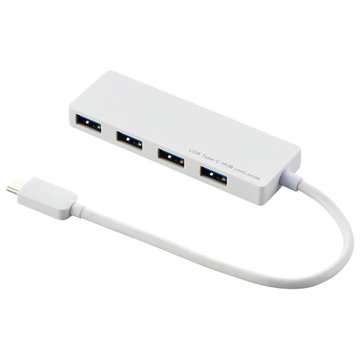 USB3.1(Gen1)HUB/TypeC/Aメス4/15cm/ホワイト