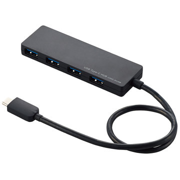 USB3.1(Gen1)HUB/TypeC/Aメス4/30cm/ブラック