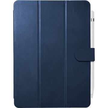 iPad 10.2用3アングルレザーケース ブルー