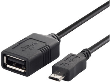 USB(microB-A)変換アダプター 0.5m ブラック