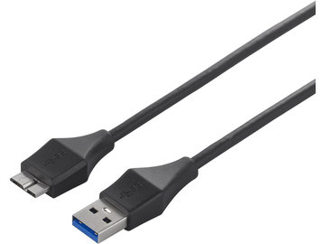USB3.0 A-microB スリムケーブル 0.5m ブラック