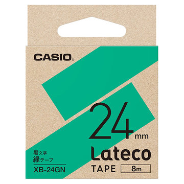 Lateco用テープ 24mm 緑/黒文字