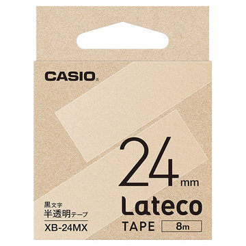 Lateco用テープ 24mm 半透明/黒文字