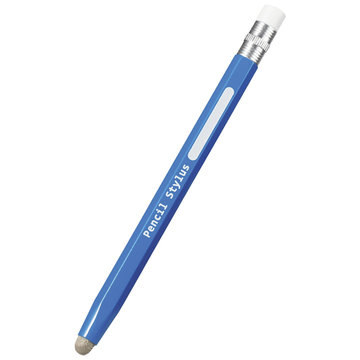 鉛筆型タッチペン/青色/導電繊維/簡易パッケージ