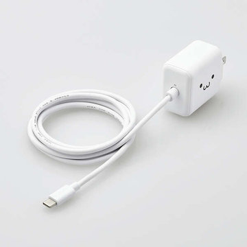 AC充電器/20W/USB-Cケーブル一体型/ホワイトフェイス