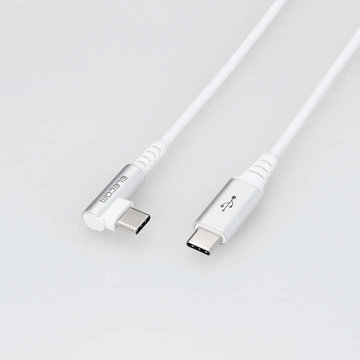 USBケーブル/C-C/PD対応/L字コネクタ/2.0m/ホワイト