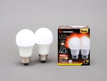LED電球 E26 広配光 40形 電球色 2個セット