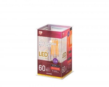 LEDフィラメント電球 E26 60形 キャンドル色 非調光