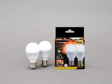 LED電球 E17 広配光 60形 電球色 2個セット