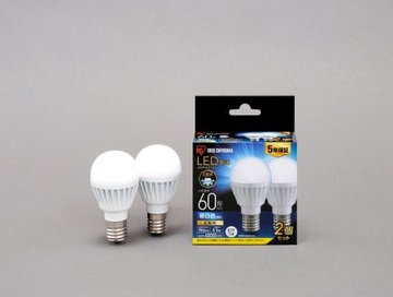 LED電球 E17 広配光 60形 昼白色 2個セット