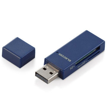 カードリーダー/USB2.0/SD+microSD対応/ブルー