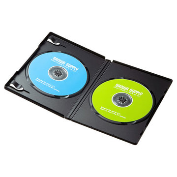 DVDトールケース(2枚収納・3枚セット・ブラック)