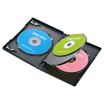 DVDトールケース(4枚収納・10枚セット・ブラック)