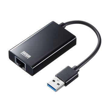 USB3.2-LAN変換アダプタ(USBハブ付・ブラック)