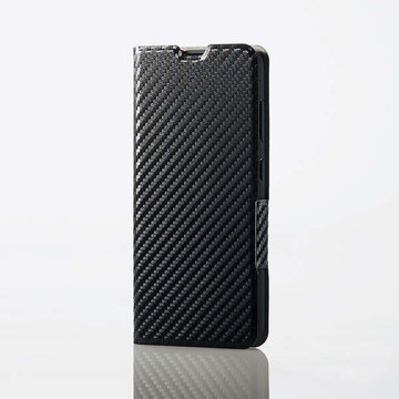 Galaxy A22 5Gレザーケース/手帳型/カーボン調ブラック