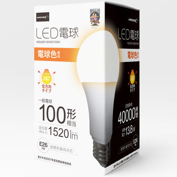 LED電球 E26 100形相当 全方向 電球色